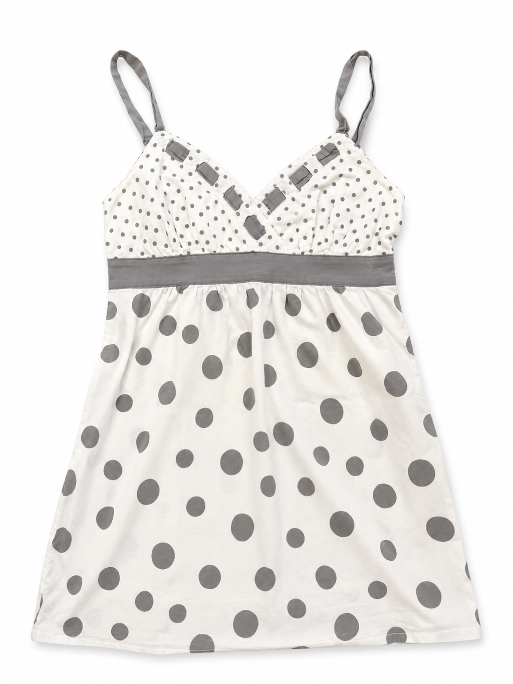 Vintage Y2K Polka Dot V-Neck Babydoll Top